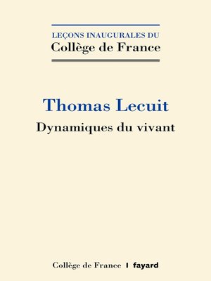 cover image of Dynamiques du vivant
